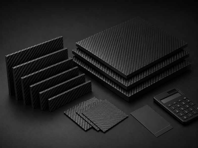 Carbon fiber sheet samples for price and quote reference
