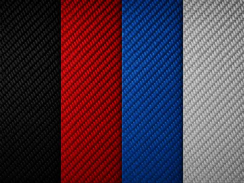 Custom carbon fiber sheet color options including black, red, blue, silver, and custom colors