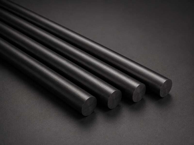 Solid carbon fiber rods with smooth surface for supports, alignment, reinforcement, and lightweight components